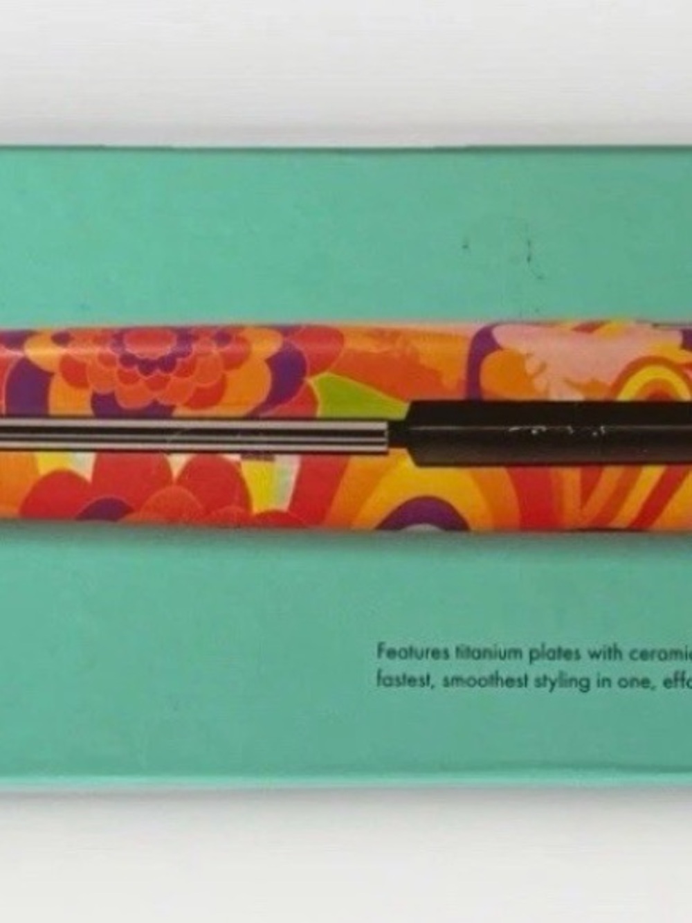 amika Floral Orange and Purple Hair Straightener